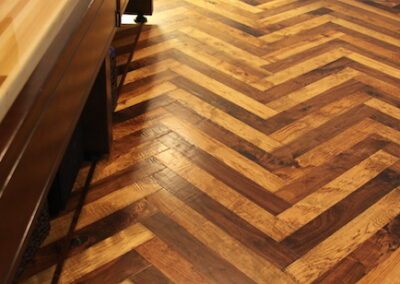 Herringbone is a popular wood flooring trend.